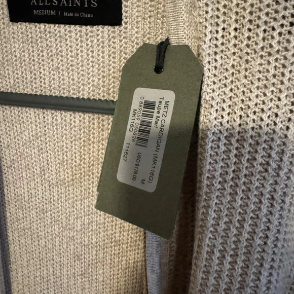 All Saints Beige Cardigan Sweater - Picture 3 of 7